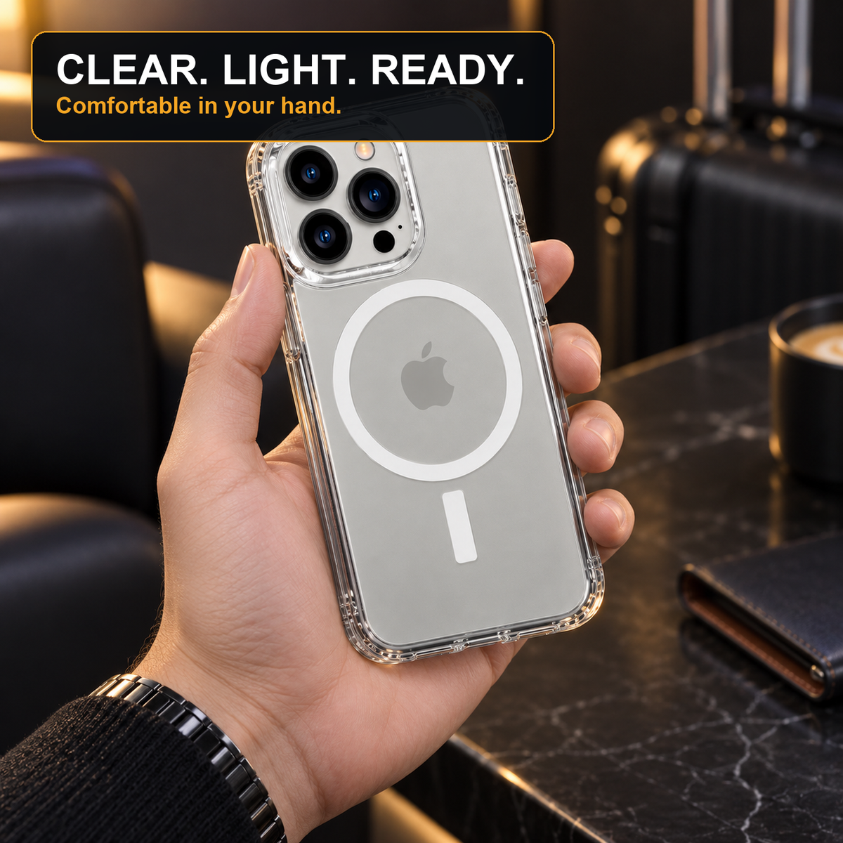 Roadhold Clearcoat — Clear MagSafe-Compatible Case